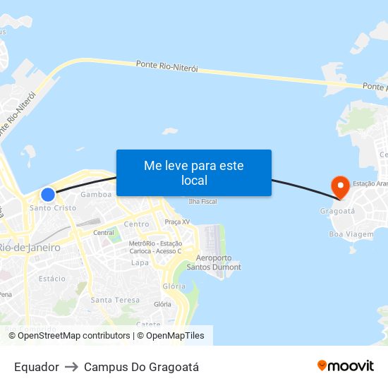 Equador to Campus Do Gragoatá map