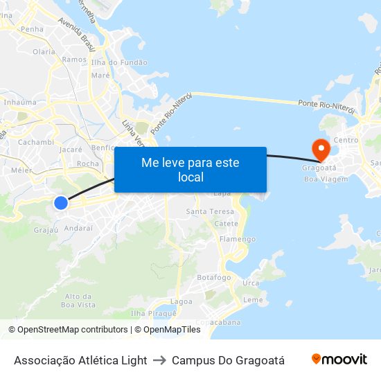 Associação Atlética Light to Campus Do Gragoatá map