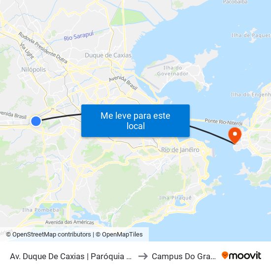 Av. Duque De Caxias | Paróquia São José to Campus Do Gragoatá map