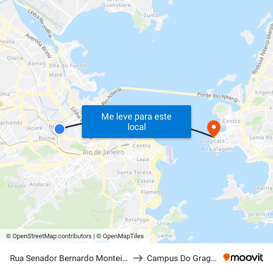 Rua Senador Bernardo Monteiro, 54 to Campus Do Gragoatá map