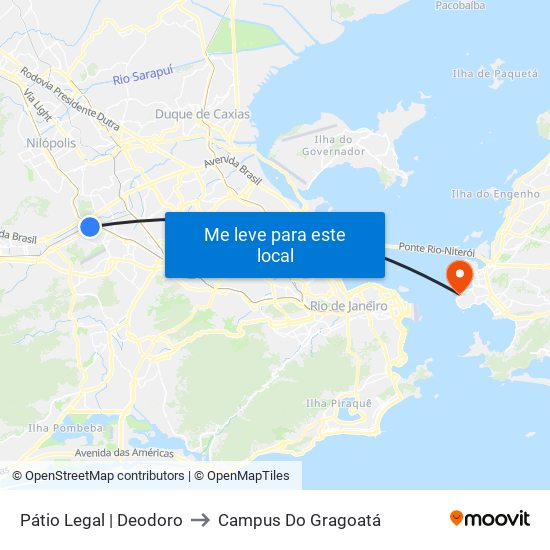 Pátio Legal | Deodoro to Campus Do Gragoatá map
