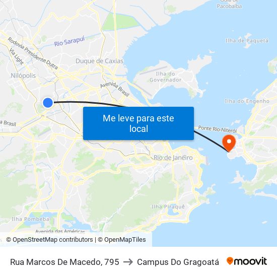 Rua Marcos De Macedo, 795 to Campus Do Gragoatá map