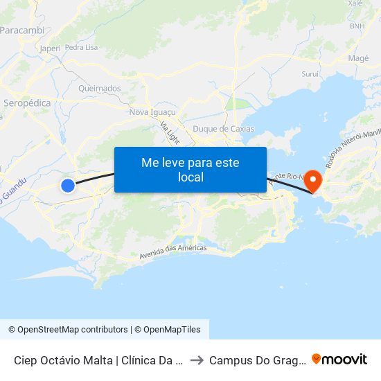 Ciep Octávio Malta | Clínica Da Família to Campus Do Gragoatá map