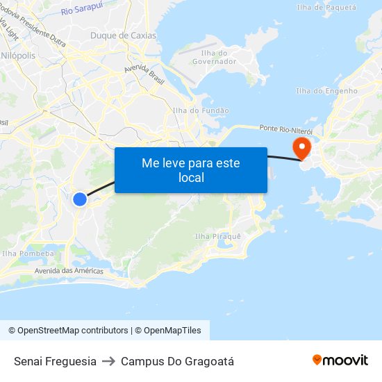 Senai Freguesia to Campus Do Gragoatá map