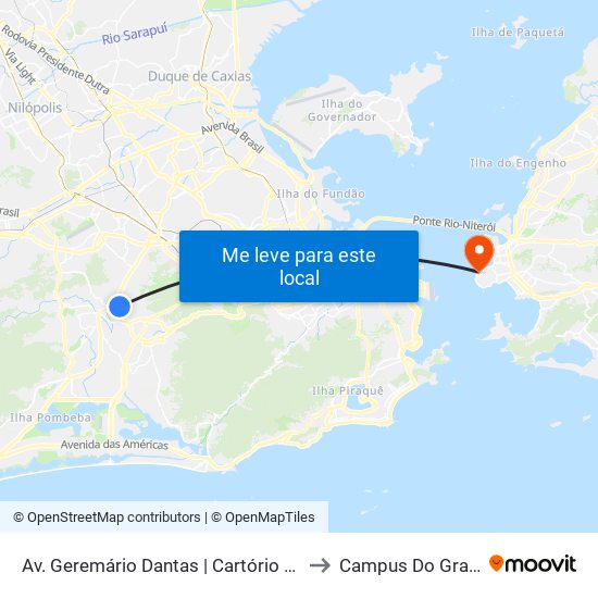 Av. Geremário Dantas | Cartório Do Tanque to Campus Do Gragoatá map