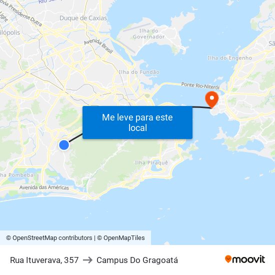 Rua Ituverava, 357 to Campus Do Gragoatá map
