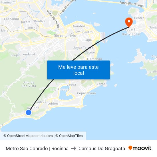 Metrô São Conrado | Rocinha to Campus Do Gragoatá map