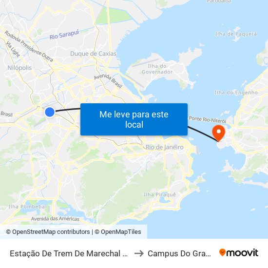 Estação De Trem De Marechal Hermes to Campus Do Gragoatá map