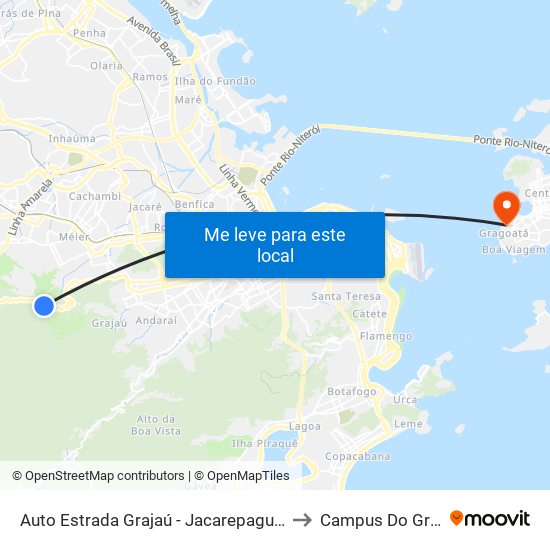 Auto Estrada Grajaú - Jacarepaguá, 4393-4751 to Campus Do Gragoatá map