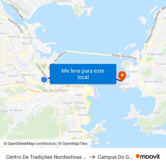 Centro De Tradições Nordestinas - Entrada Norte to Campus Do Gragoatá map