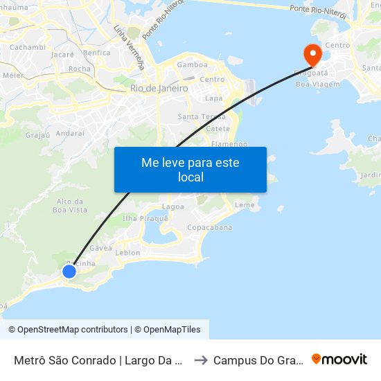 Metrô São Conrado | Largo Da Macumba to Campus Do Gragoatá map