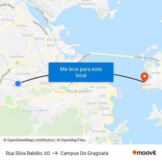 Rua Silva Rabêlo, 60 to Campus Do Gragoatá map