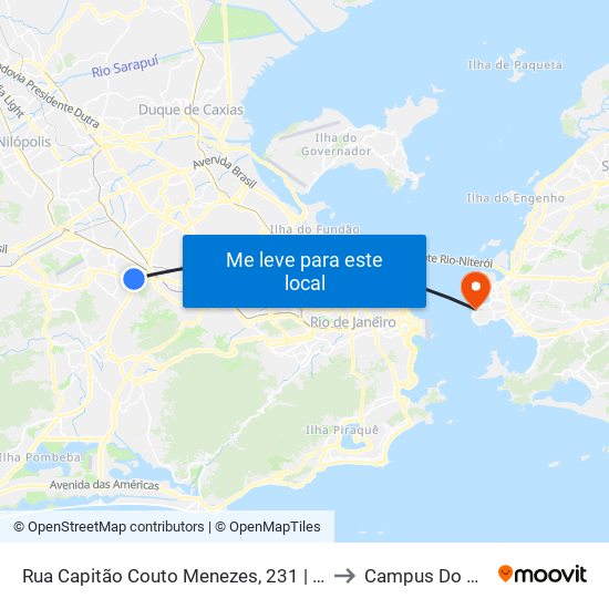 Rua Capitão Couto Menezes, 231 | Upa De Madureira to Campus Do Gragoatá map