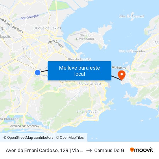 Avenida Ernani Cardoso, 129 | Via Padre Telêmaco to Campus Do Gragoatá map