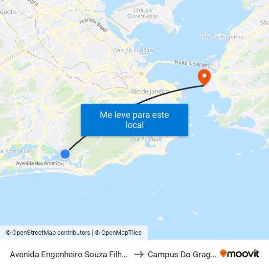 Avenida Engenheiro Souza Filho, 1206 to Campus Do Gragoatá map