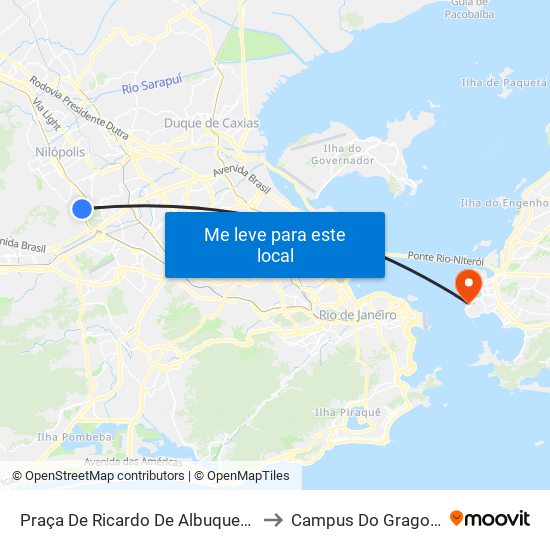 Praça De Ricardo De Albuquerque to Campus Do Gragoatá map