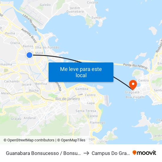 Guanabara Bonsucesso / Bonsucesso F.C. to Campus Do Gragoatá map