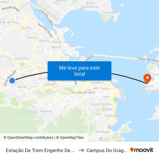 Estação De Trem Engenho De Dentro to Campus Do Gragoatá map