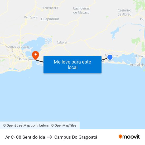 Ar C- 08 Sentido Ida to Campus Do Gragoatá map