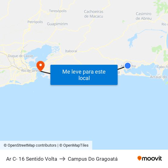 Ar C- 16 Sentido Volta to Campus Do Gragoatá map