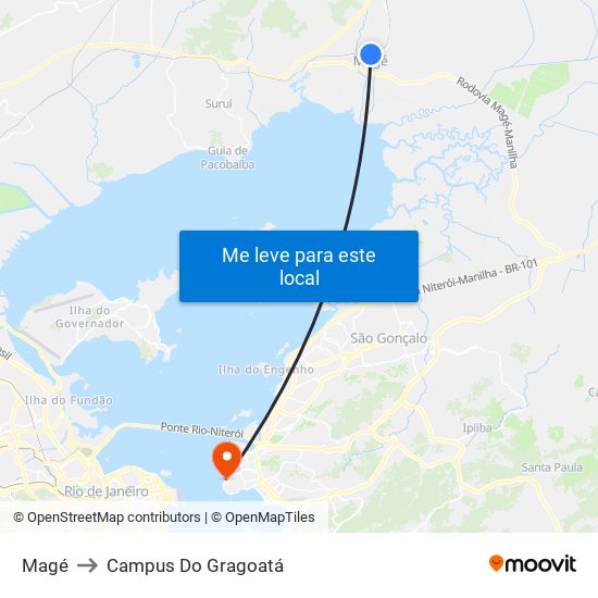 Magé to Campus Do Gragoatá map