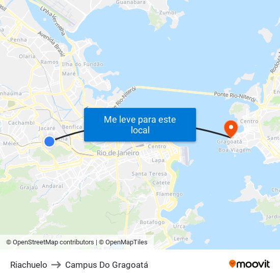 Riachuelo to Campus Do Gragoatá map