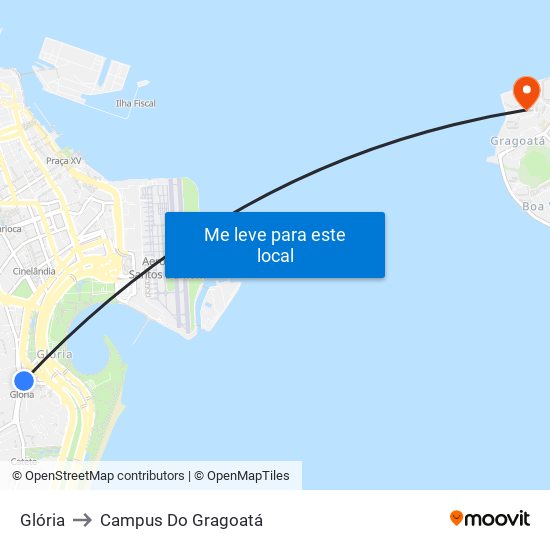 Glória to Campus Do Gragoatá map