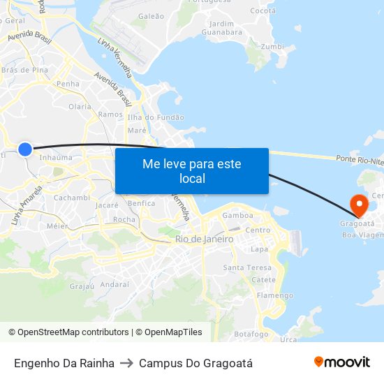 Engenho Da Rainha to Campus Do Gragoatá map