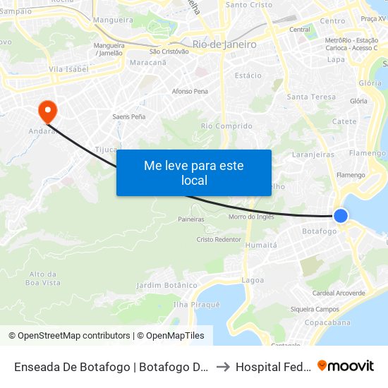 Enseada De Botafogo | Botafogo De Futebol E Regatas (Sentido Centro) to Hospital Federal Do Andaraí map