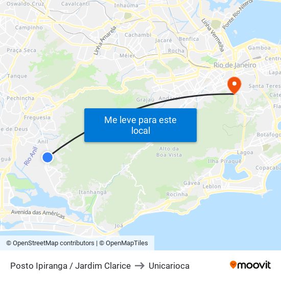 Posto Ipiranga / Jardim Clarice to Unicarioca map