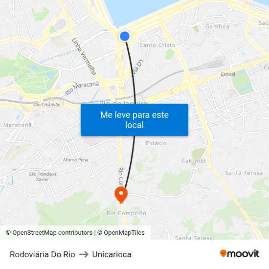 Rodoviária Do Rio to Unicarioca map