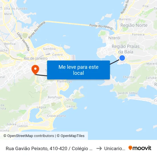 Rua Gavião Peixoto, 410-420 / Colégio Mv1 to Unicarioca map