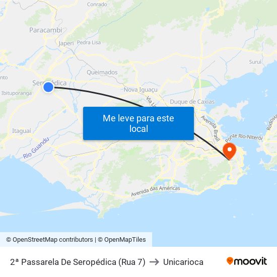 2ª Passarela De Seropédica (Rua 7) to Unicarioca map
