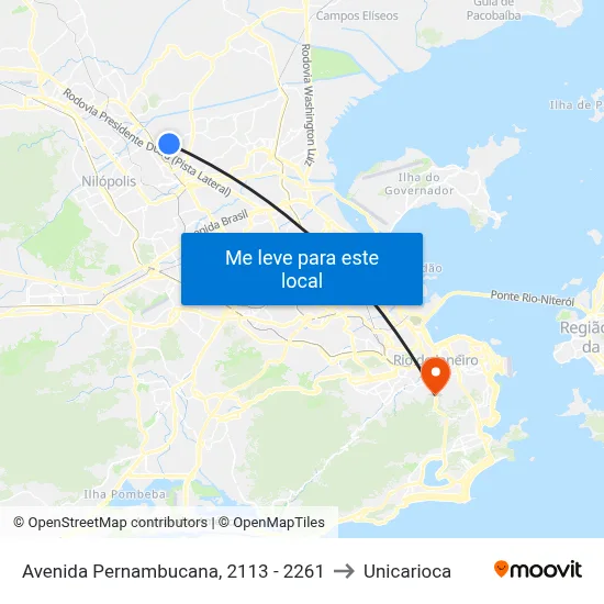 Avenida Pernambucana, 2113 - 2261 to Unicarioca map