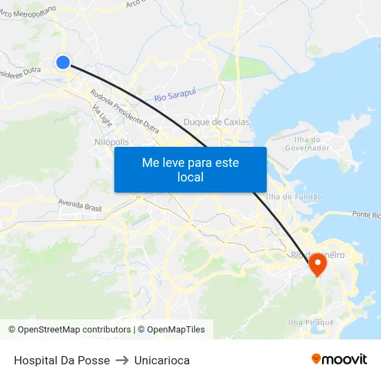 Hospital Da Posse to Unicarioca map