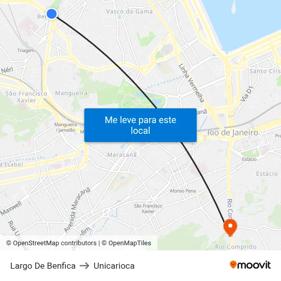 Largo De Benfica to Unicarioca map