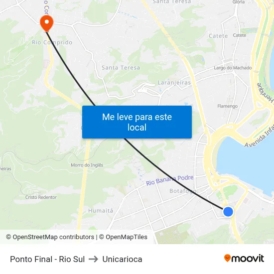 Ponto Final - Rio Sul to Unicarioca map