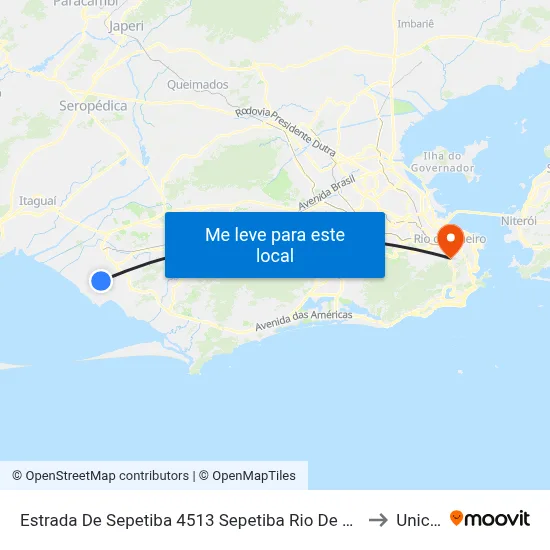 Estrada De Sepetiba 4513 Sepetiba Rio De Janeiro - Rio De Janeiro 23545 Brasil to Unicarioca map