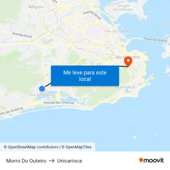 Morro Do Outeiro to Unicarioca map
