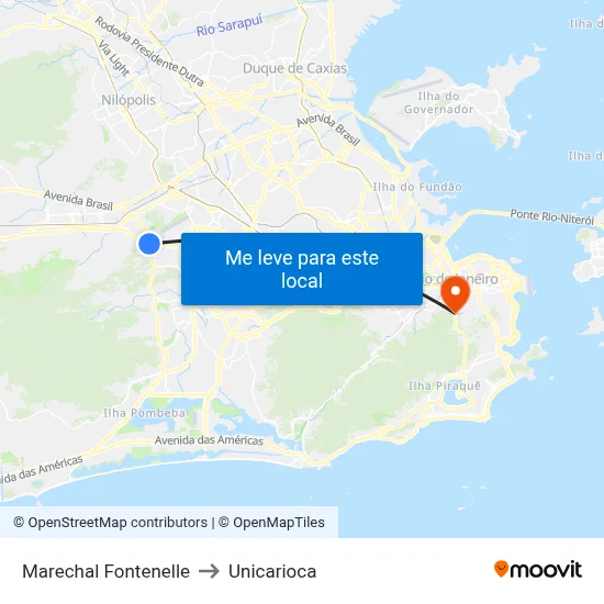 Marechal Fontenelle to Unicarioca map