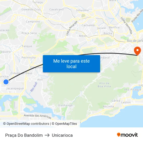 Praça Do Bandolim to Unicarioca map