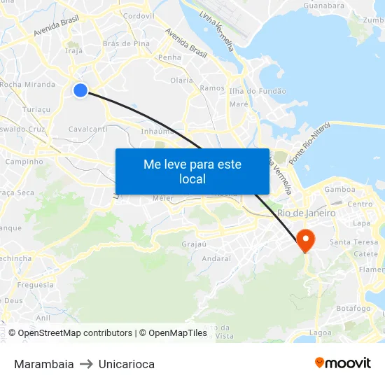 Marambaia to Unicarioca map