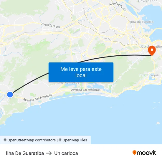 Ilha De Guaratiba to Unicarioca map