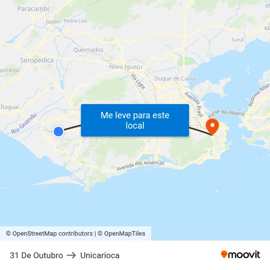 31 De Outubro to Unicarioca map