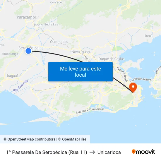 1ª Passarela De Seropédica (Rua 11) to Unicarioca map