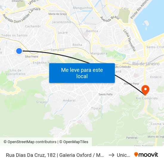 Rua Dias Da Cruz, 182 | Galeria Oxford / Méier Off-Shopping / Imperator to Unicarioca map