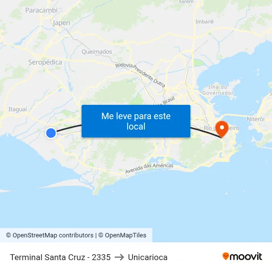 Terminal Santa Cruz - 2335 to Unicarioca map