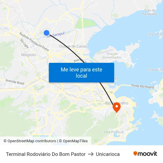 Terminal Rodoviário Do Bom Pastor to Unicarioca map