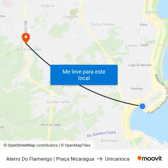 Aterro Do Flamengo | Praça Nicarágua to Unicarioca map