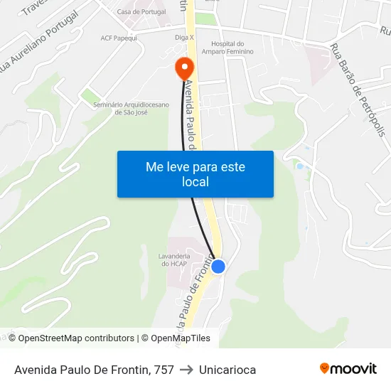 Avenida Paulo De Frontin, 757 to Unicarioca map
